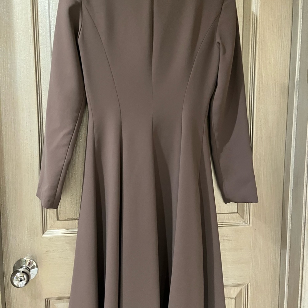 Amanda Uprichard Taupe Long Sleeve Dress